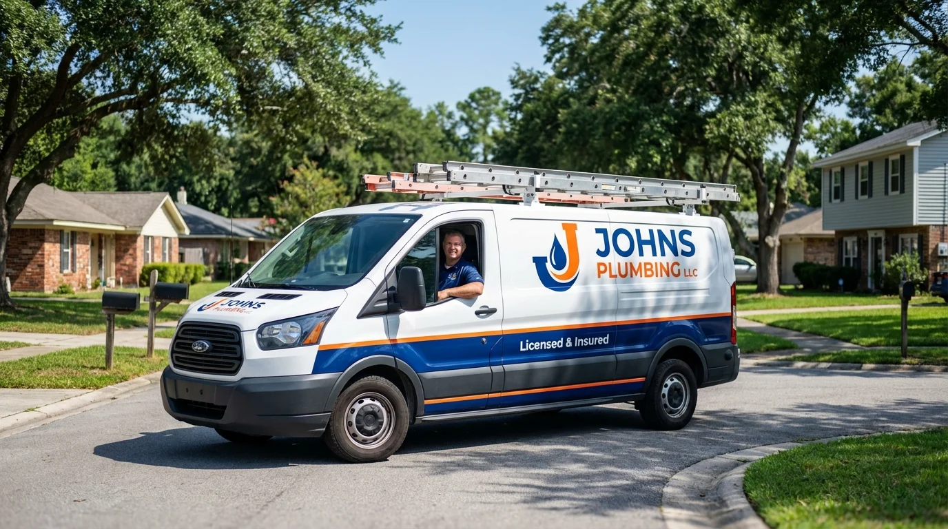 Johns Plumbing LLC service van in Traverse City, MI
