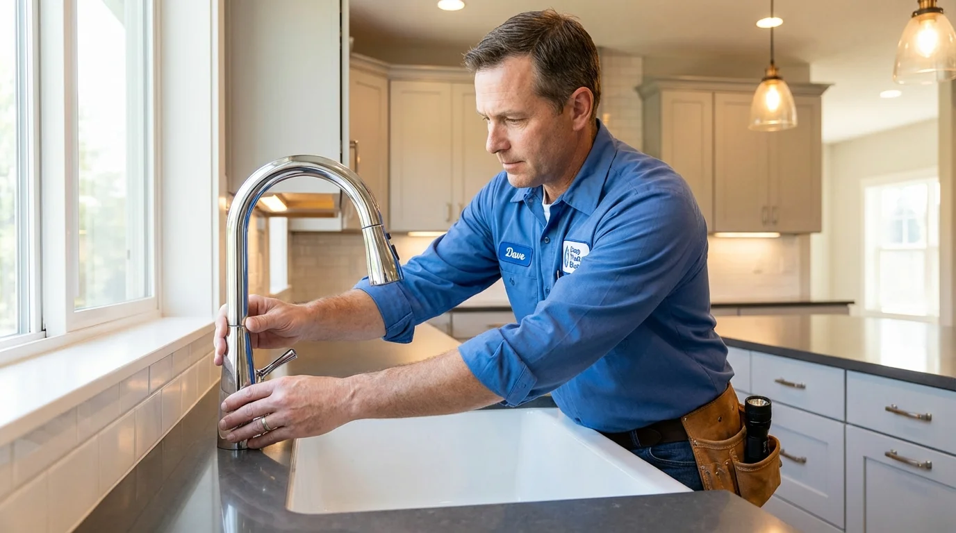 Kitchen faucet installation by Johns Plumbing LLC in Traverse City